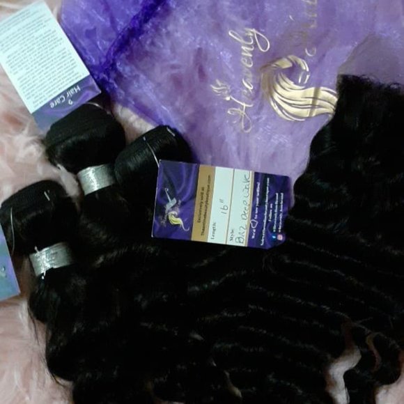 Heavenly Hair Brand Other - Brazilian Deep Wave Bundle with Closure By Heavenly Hair